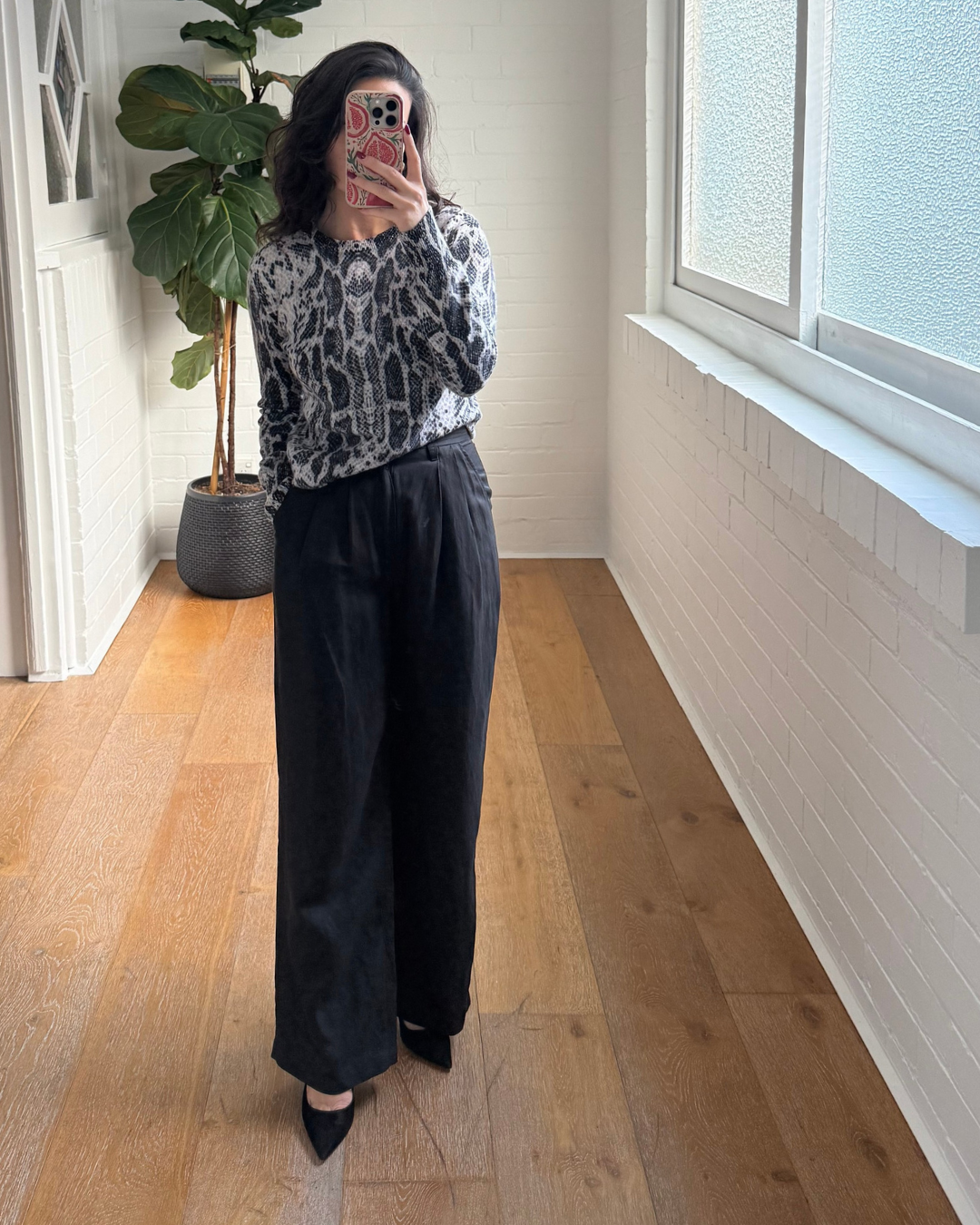 Anine Bing Carrie Pleated Twill Straight Leg Pants - Size 32 (AU 6)