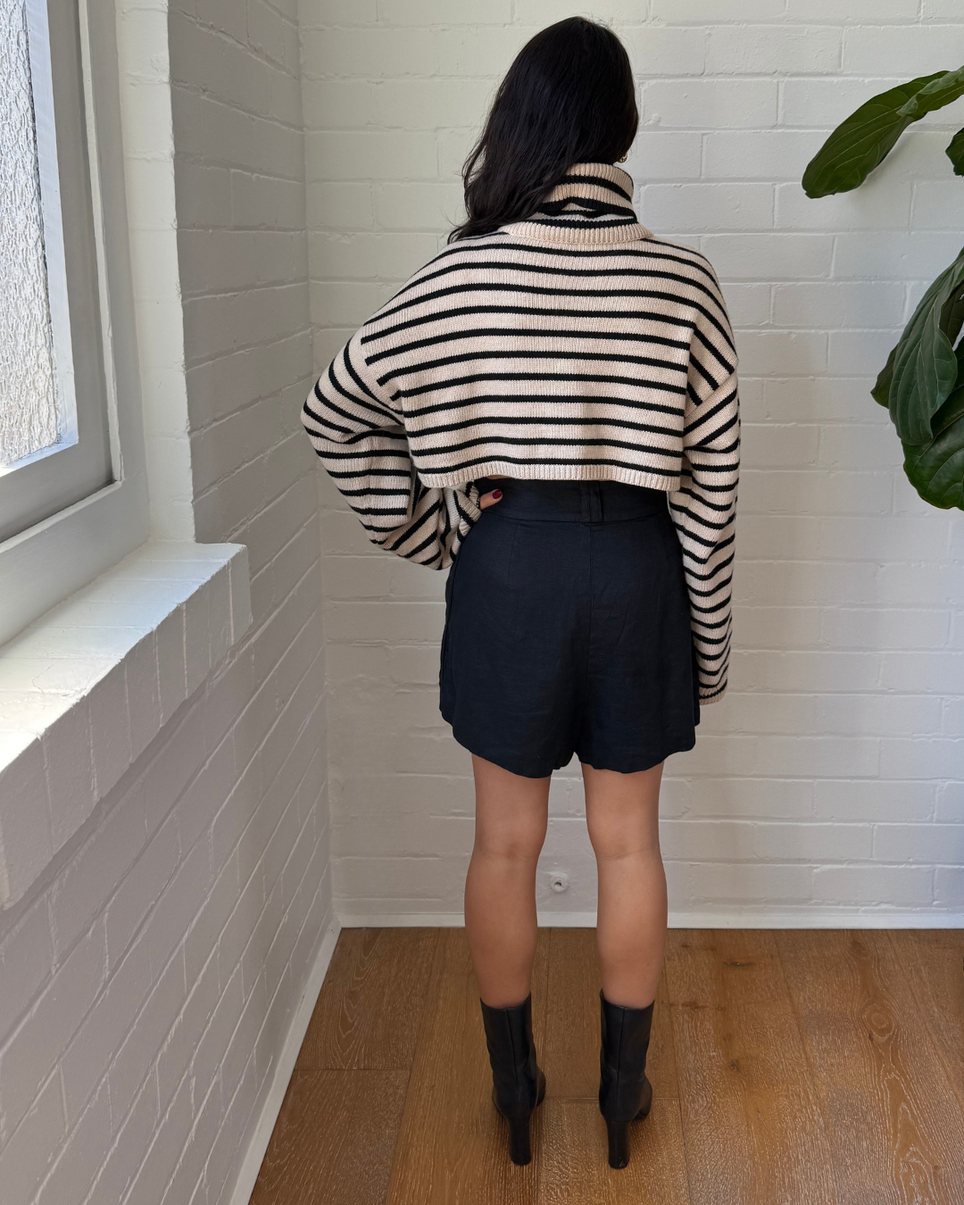 The Frankie Shop Athina Turtleneck Cropped Sweater - Size M