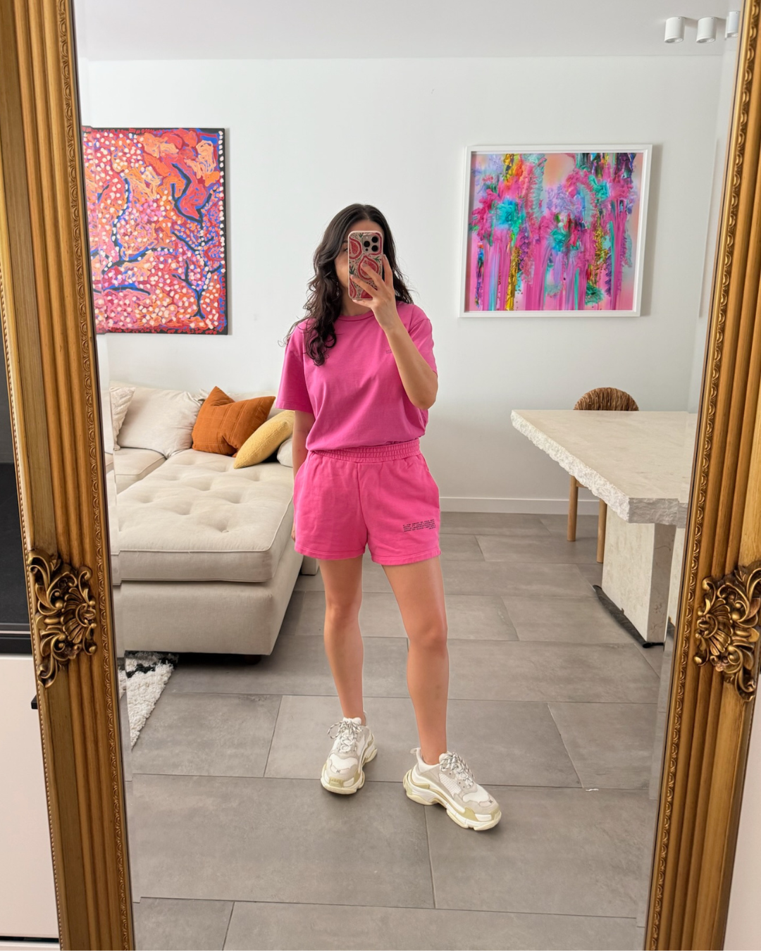 Pangaia Pink Fleece Shorts - Size Medium