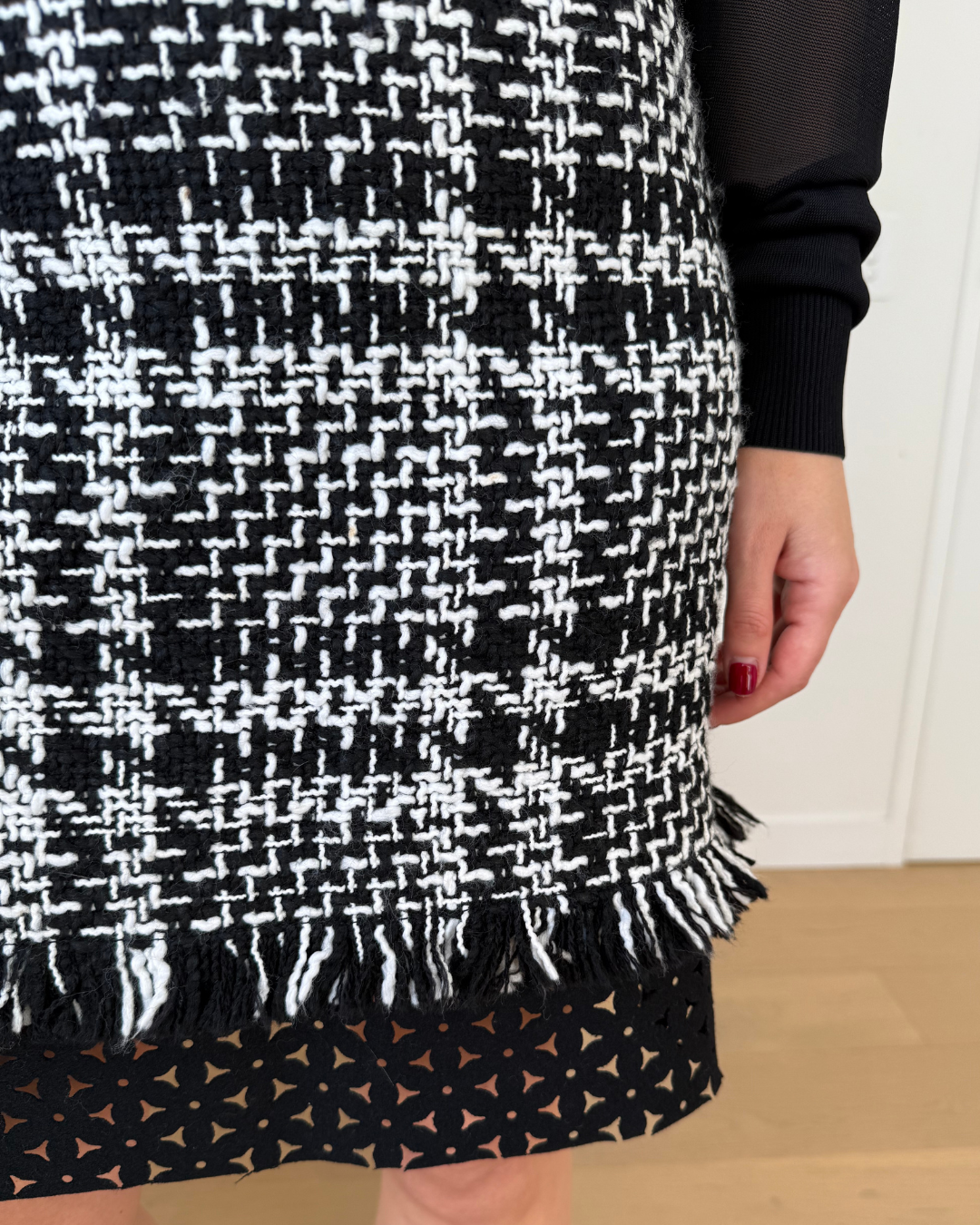 MSGM Plaid Check Tweed Mini Skirt - Size 40 (AU 6-8)