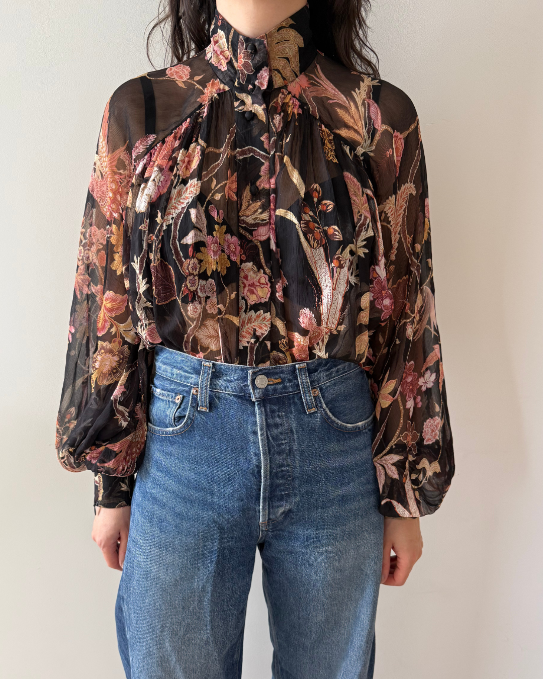 Zimmermann Wavelength Smock Blouse - Size 0 (AU 8-10)