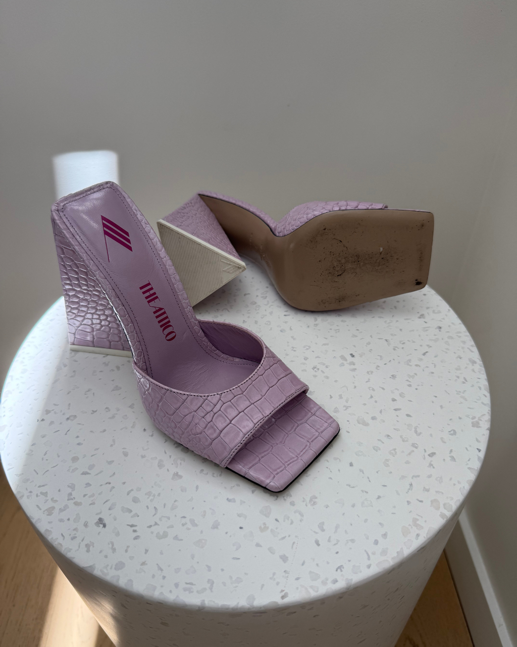 The Attico Purple Devon Heeled Sandals - Size 37