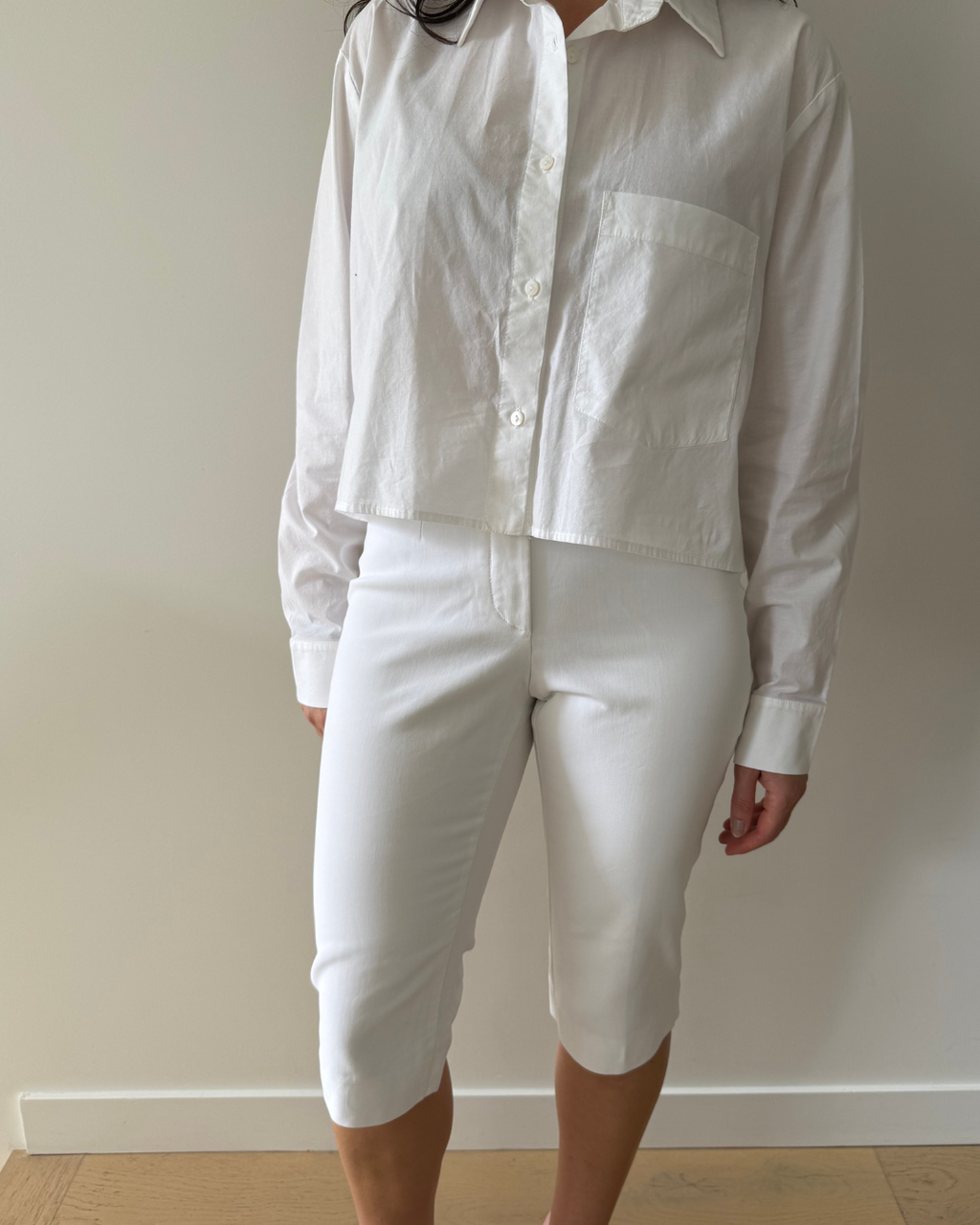 Celine White Slim Cut Bermuda Shorts - Size 36 (AU 6)