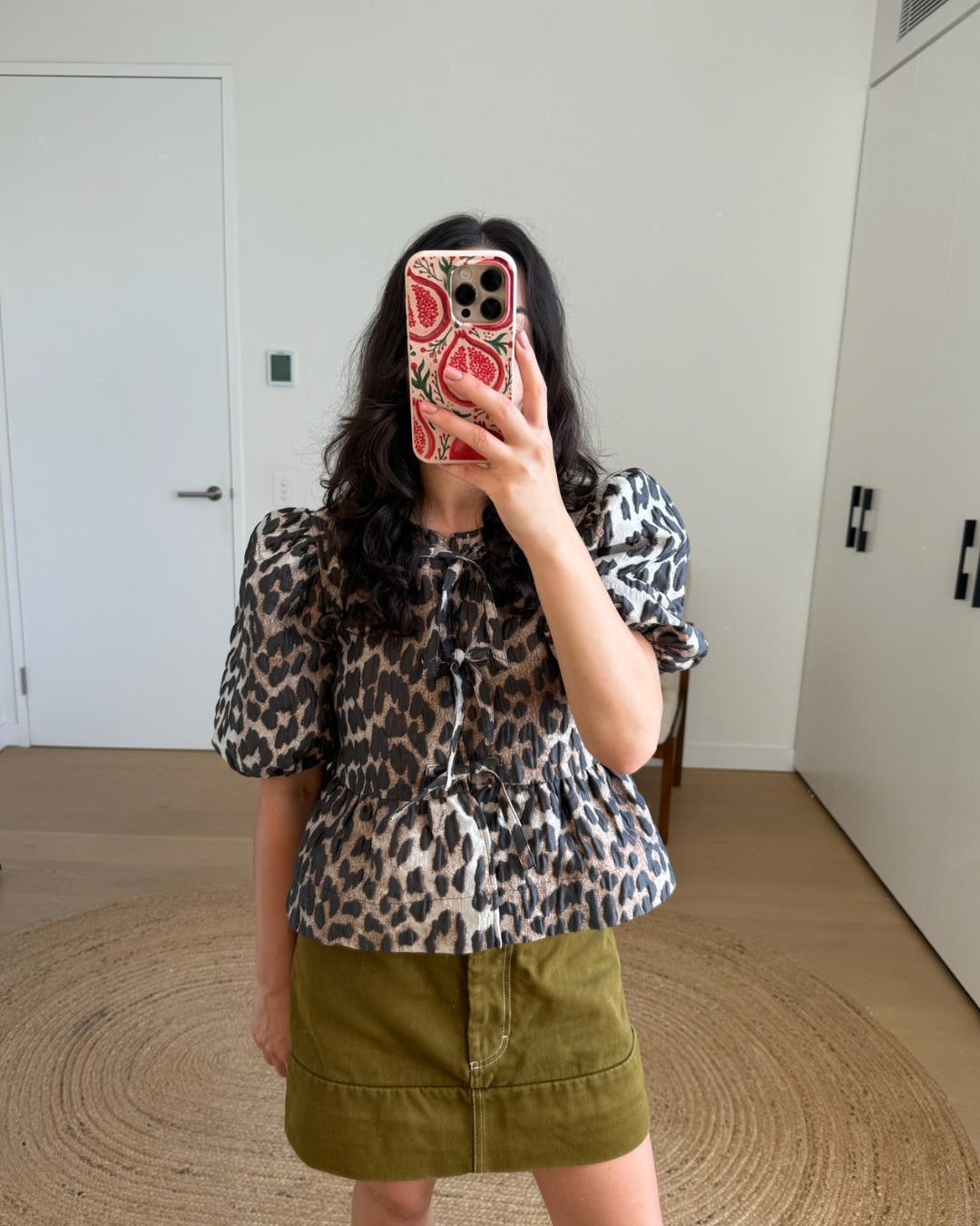 Ganni 3D Jacquard Peplum Blouse - Size 36 (AU 8)