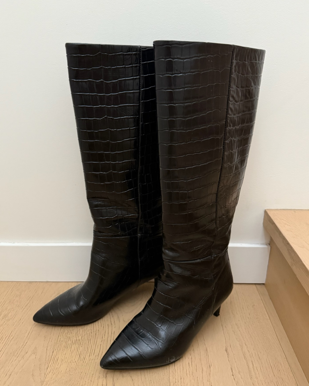 La Tribe Sloane Boots Black Croc - Size 39