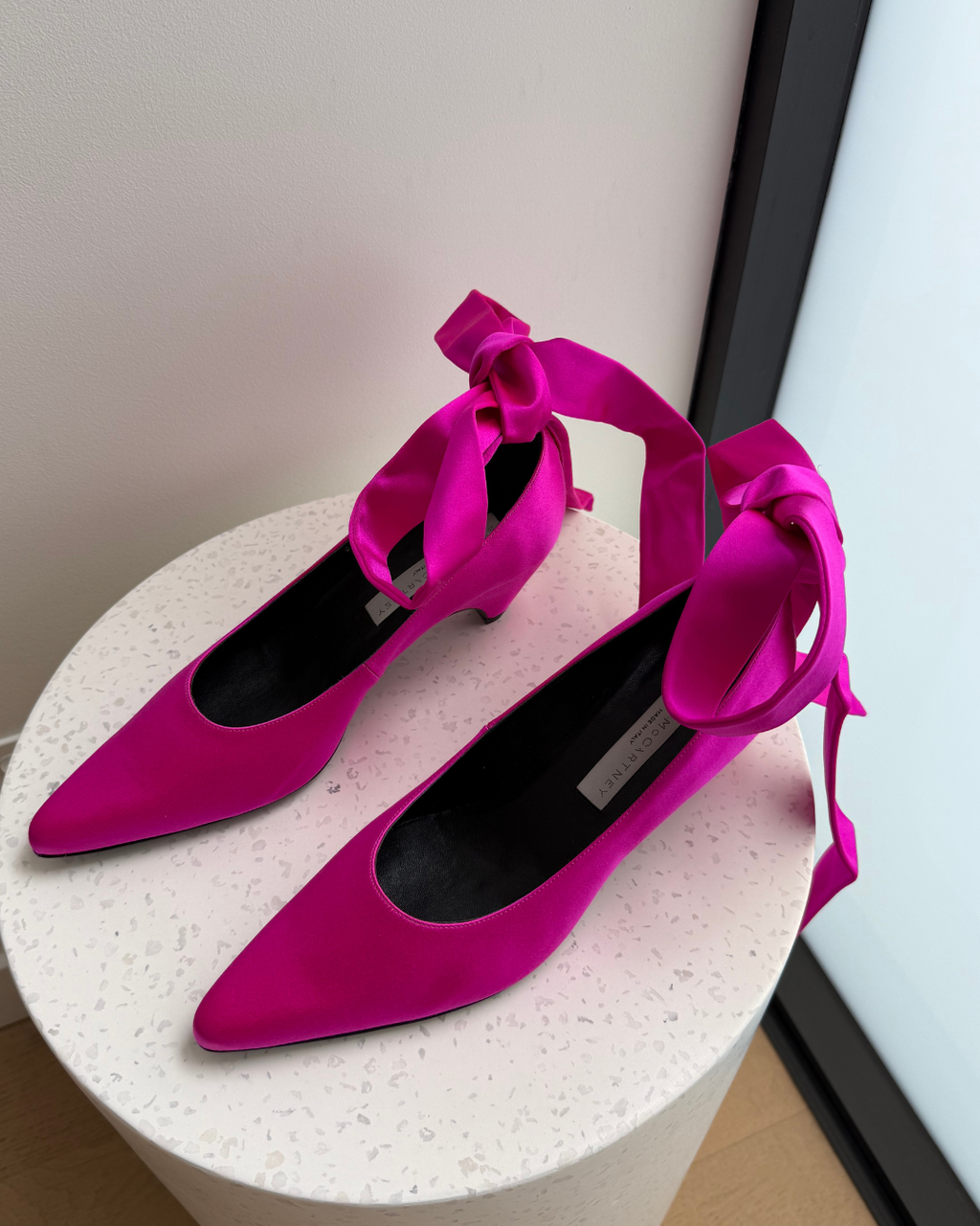 Stella McCartney Pink Satin Mary Jane Heels - Size 37.5