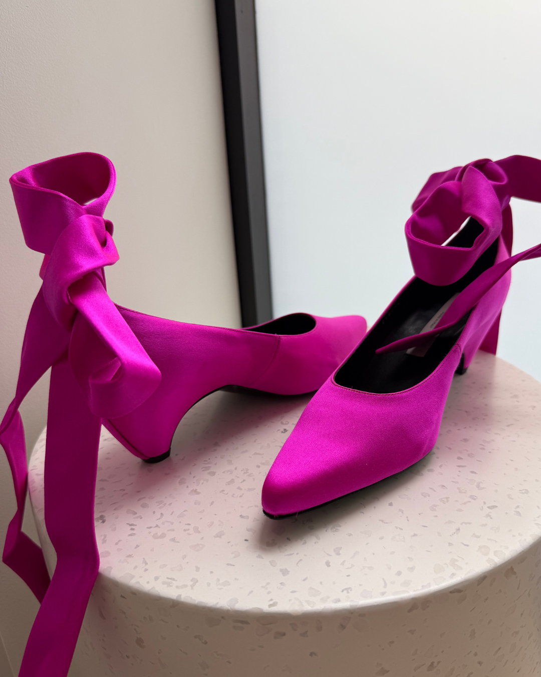 Stella McCartney Pink Satin Mary Jane Heels - Size 37.5