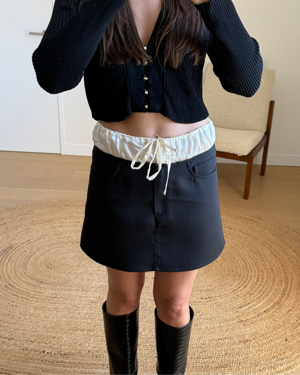 Acne Studios Ichia Satin Trimmed Mini Skirt - Size 38 (AU 10)