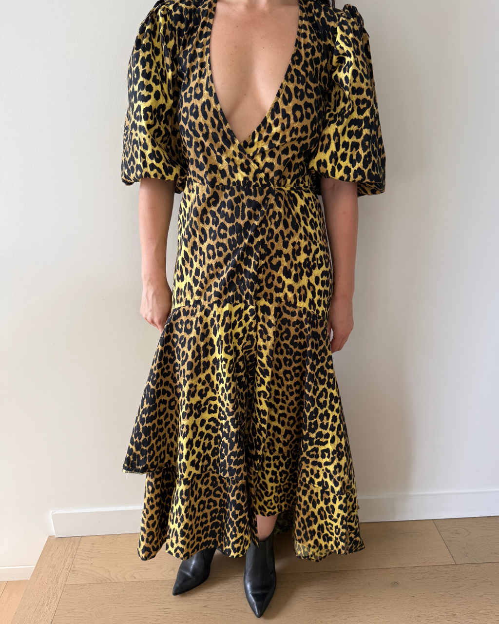 Ganni Bijou Midi Tie Wrap - Size 34 (AU 6)