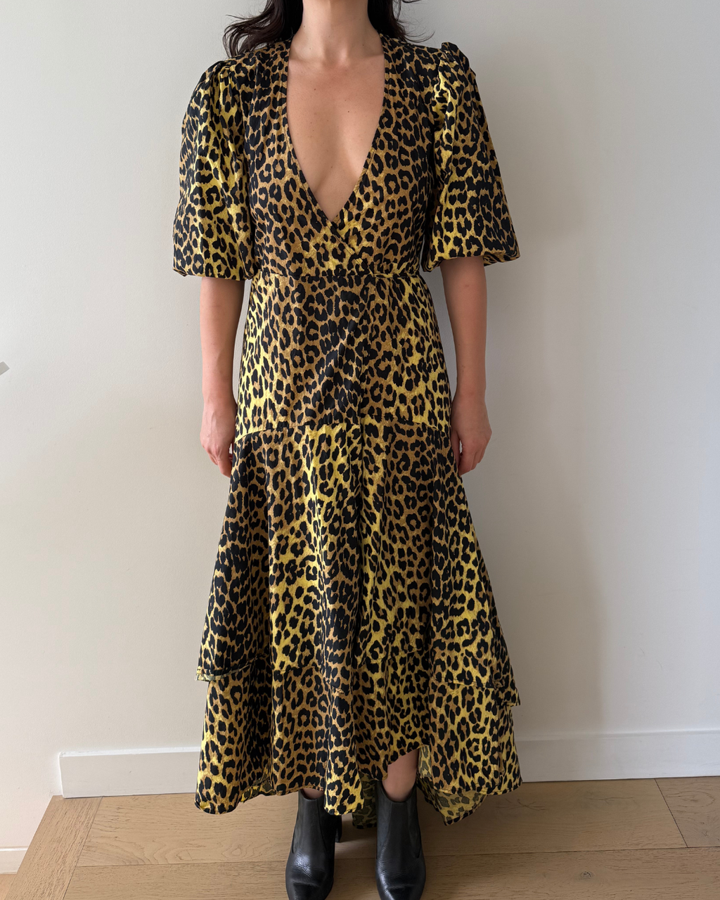 Ganni Bijou Midi Tie Wrap - Size 34 (AU 6)