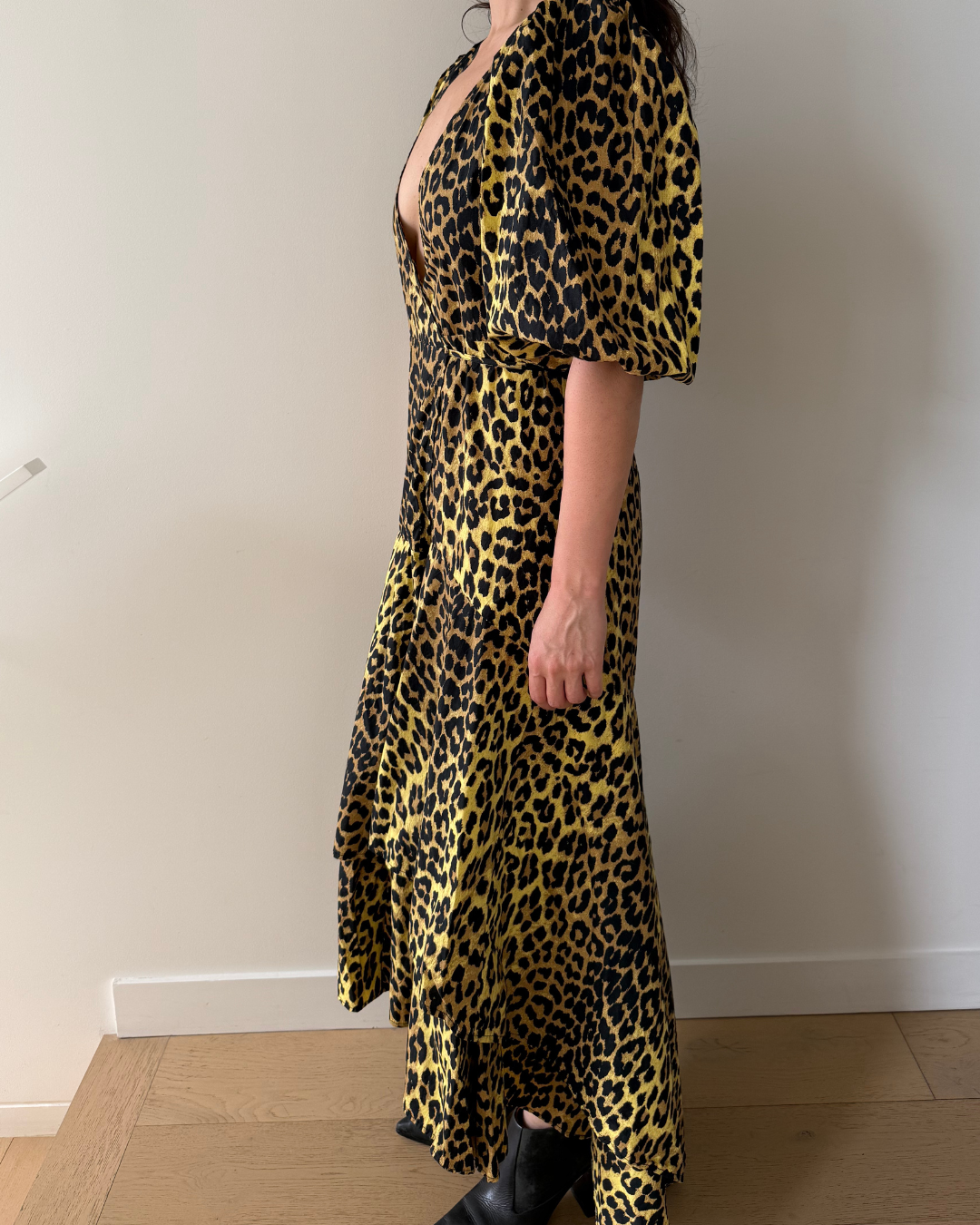 Ganni Bijou Midi Tie Wrap - Size 34 (AU 6)