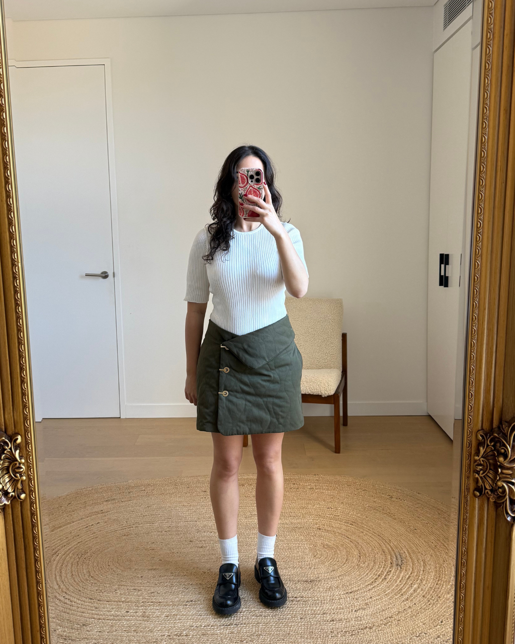 Dion Lee Wave Quilted Skirt -  Size 8