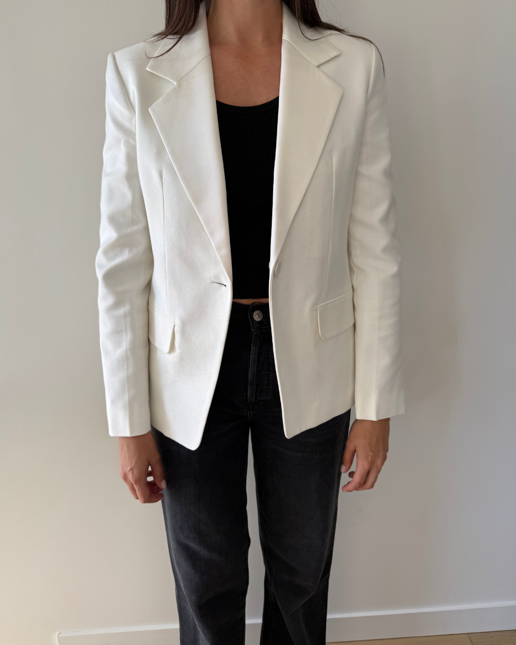 Helmut Lang Shiny Lapel Canvas Blazer - Size 4 (AU 8)