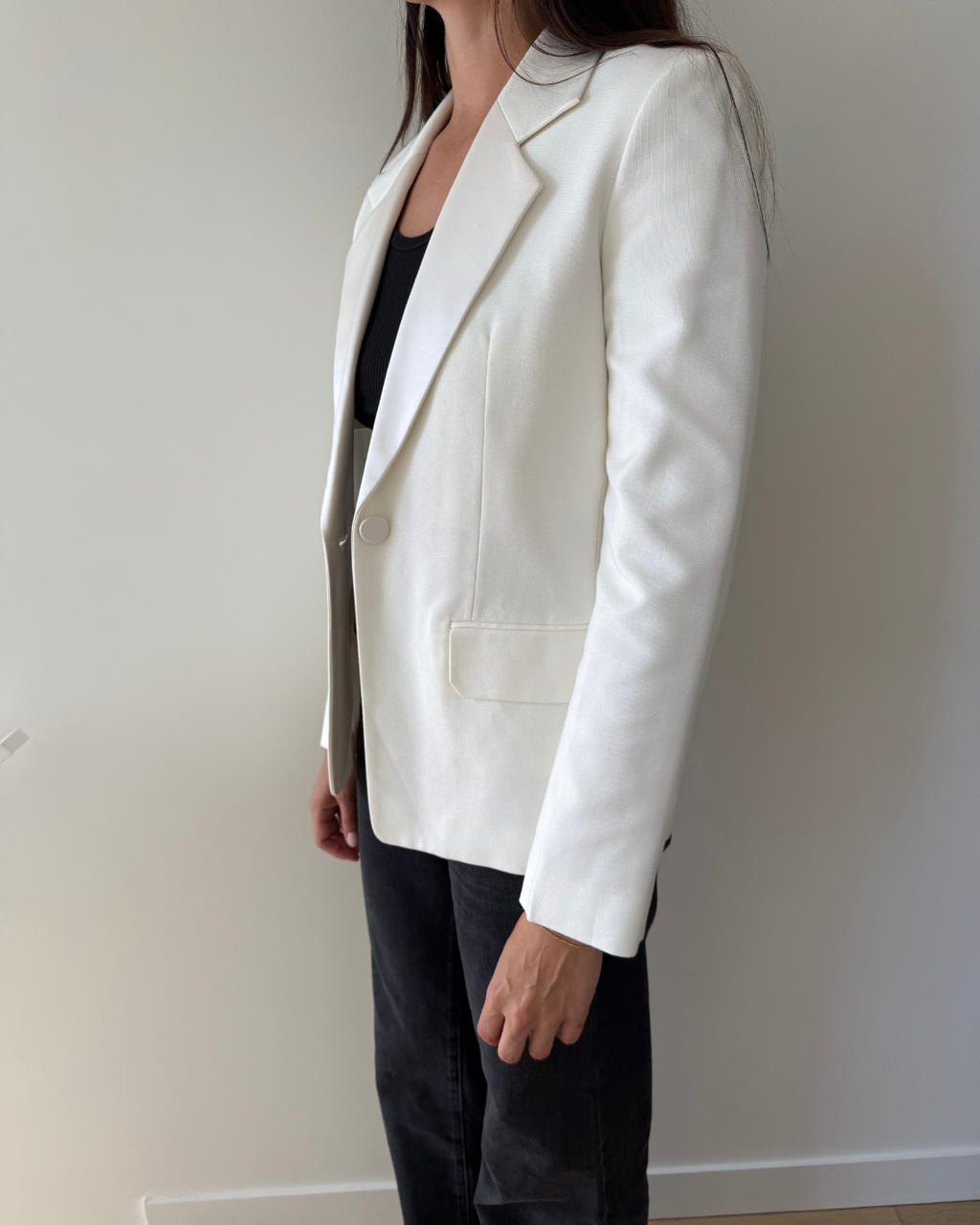 Helmut Lang Shiny Lapel Canvas Blazer - Size 4 (AU 8)