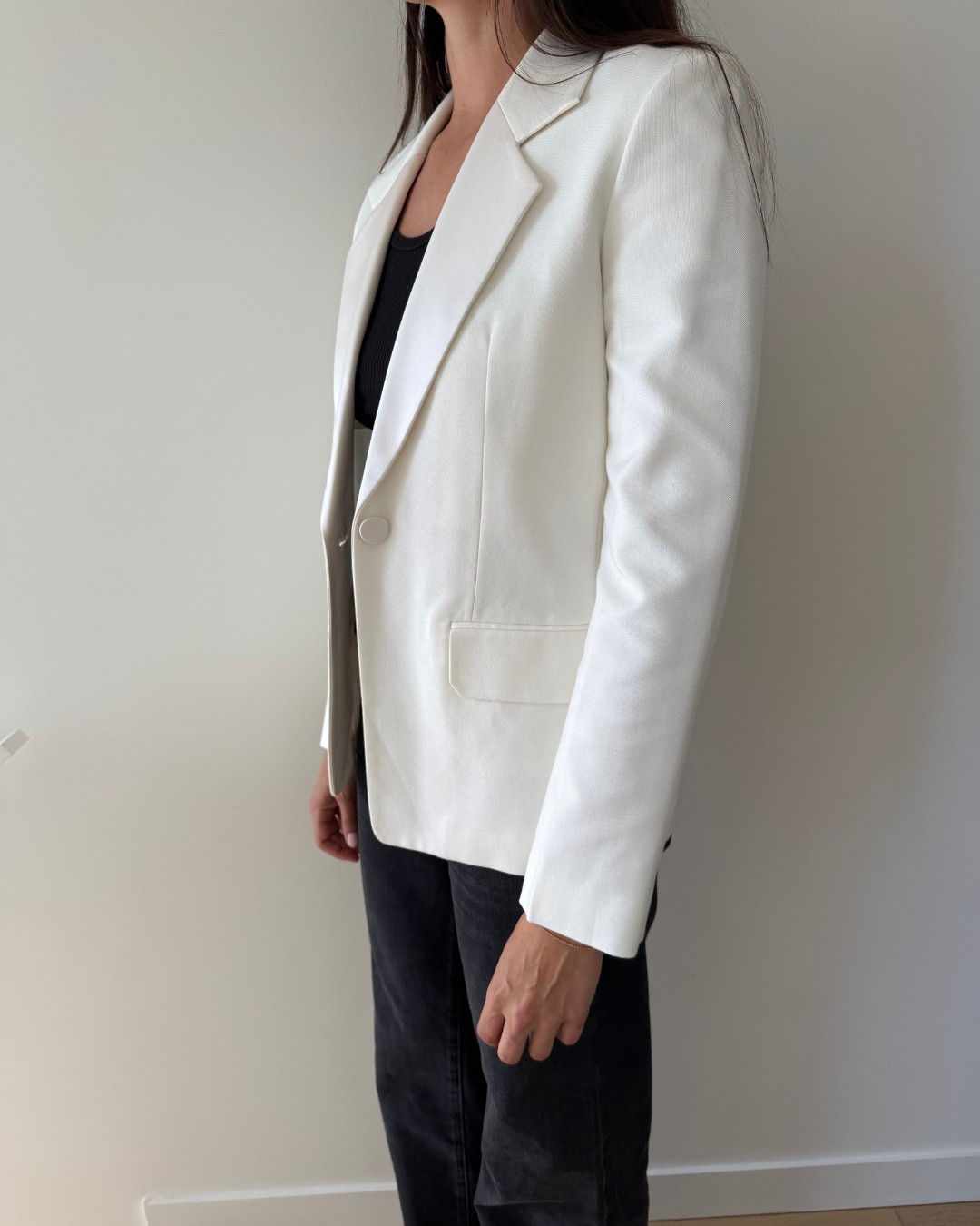 Helmut Lang Shiny Lapel Canvas Blazer - Size 4 (AU 8)