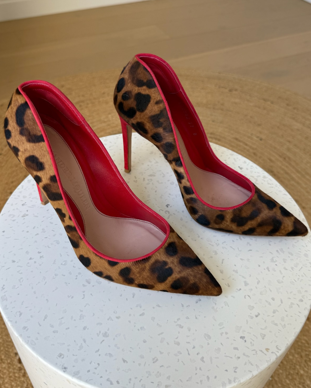 Alexander McQueen Scar Pel Cia S Cuoio Heels - Size 37