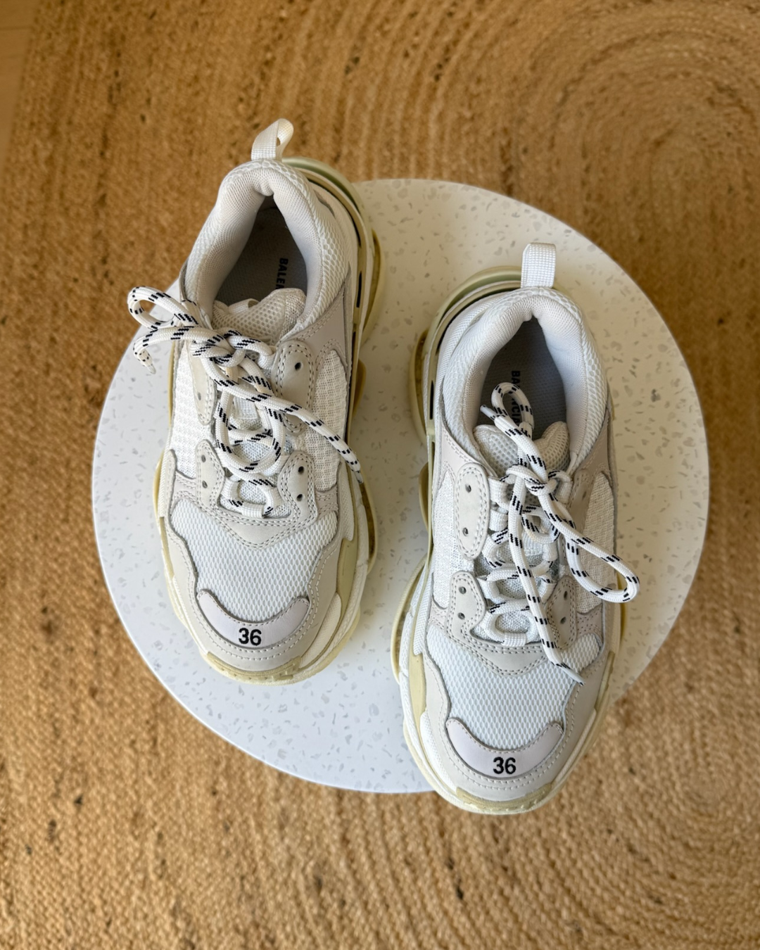 Balenciaga Triple S Logo Sneakers - Size 36