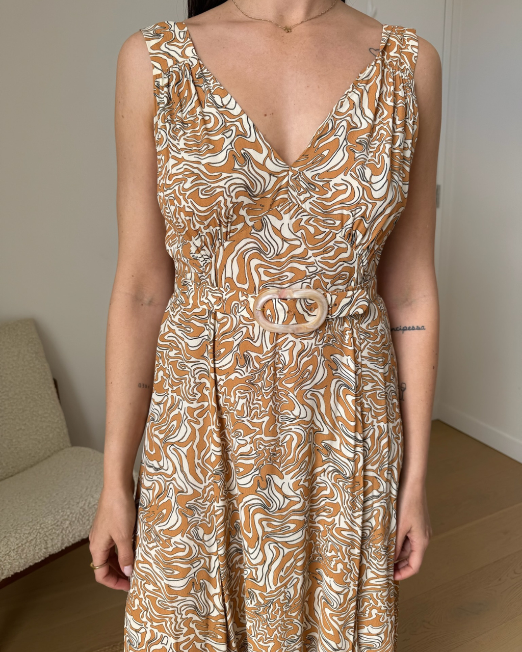 Scanlan Theodore Marble Print Maxi Dress - Size 10