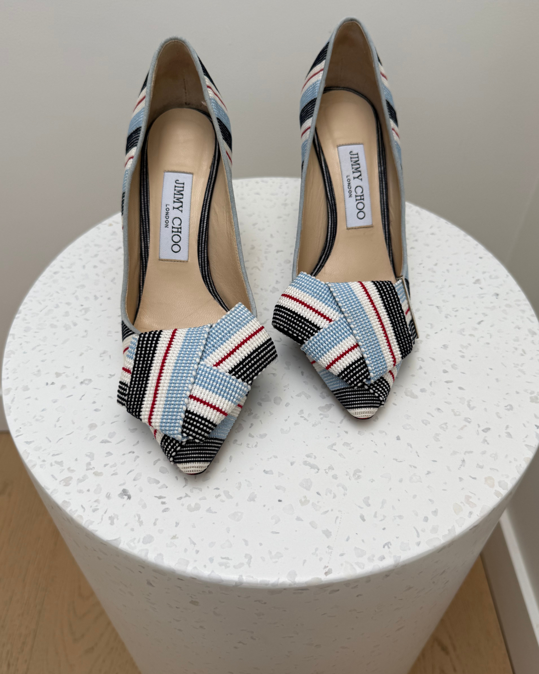 Jimmy Choo Tegan 85 Striped Pumps - Size 37