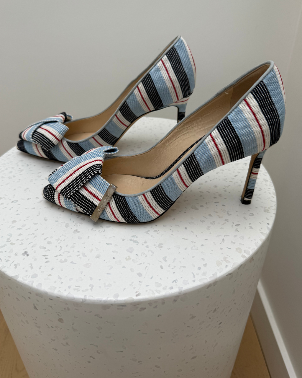 Jimmy Choo Tegan 85 Striped Pumps - Size 37