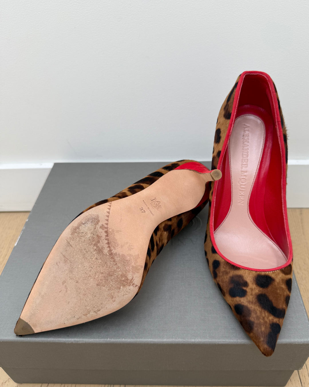 Alexander McQueen Scar Pel Cia S Cuoio Heels - Size 37