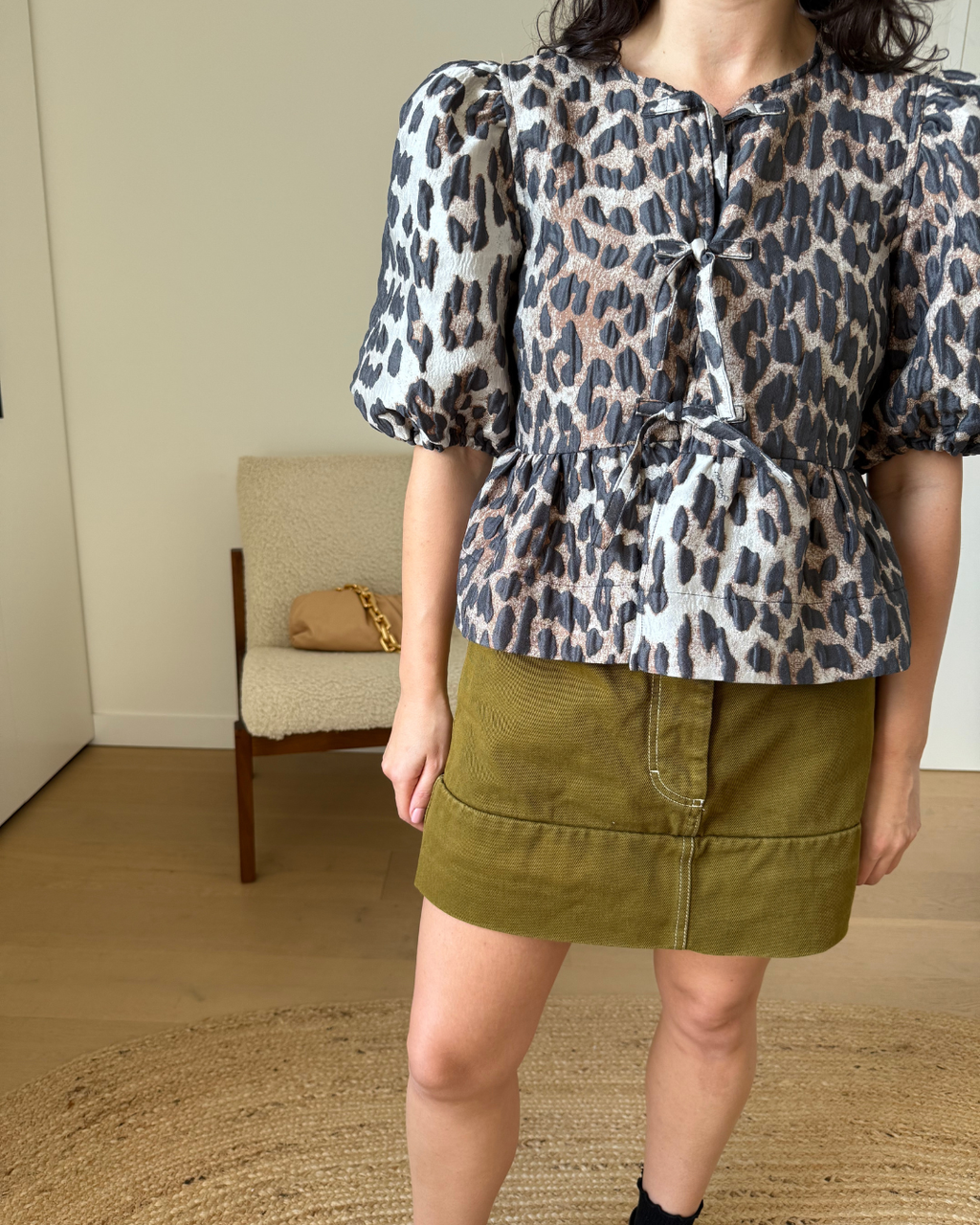 Acne Bla Konst Dive Dye Belted Denim Skirt - Size 36 (AU 8-10)