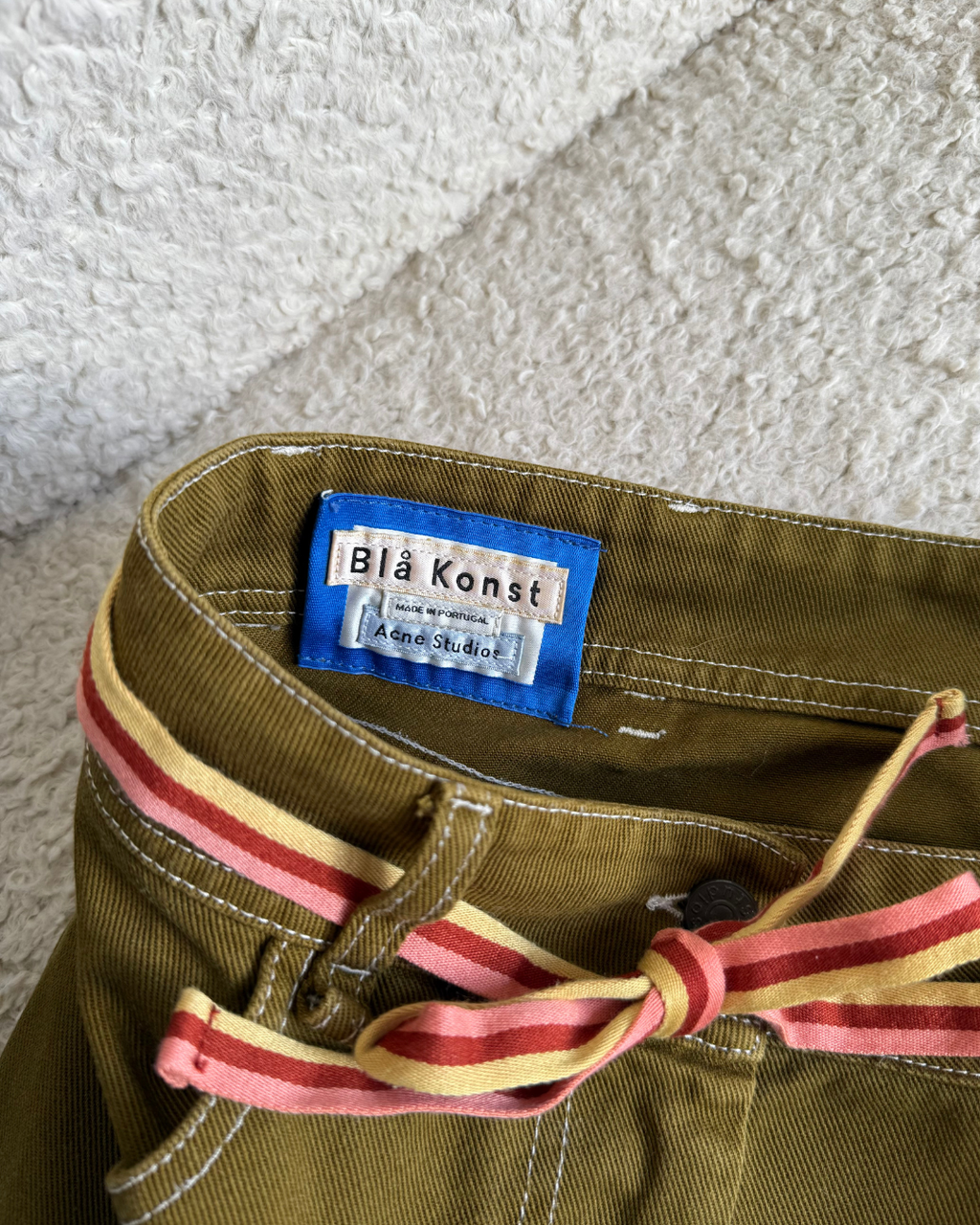 Acne Bla Konst Dive Dye Belted Denim Skirt - Size 36 (AU 8-10)