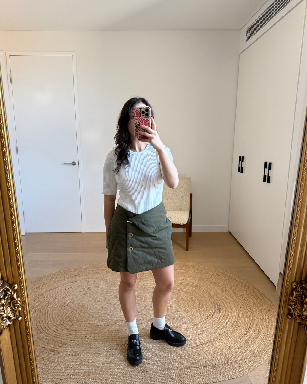 Dion Lee Wave Quilted Skirt -  Size 8