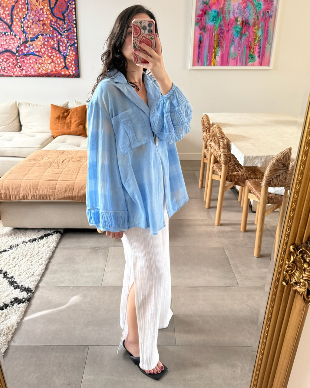 Significant Other Blue Check Woven Shirt - Size 10